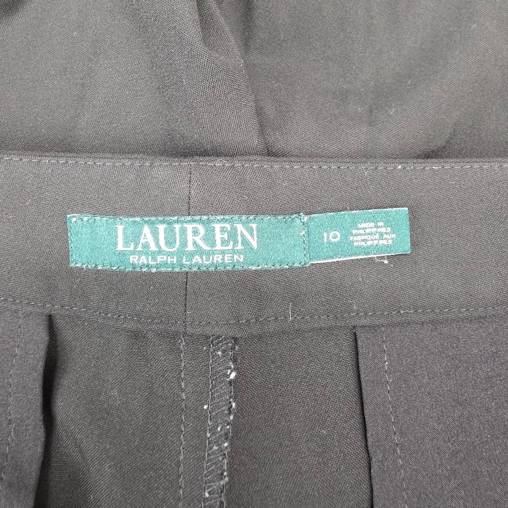 LAUREN‎ Ralph Lauren Womens Black Flat Front Dress Pants Size 10 - Picture 2 of 9